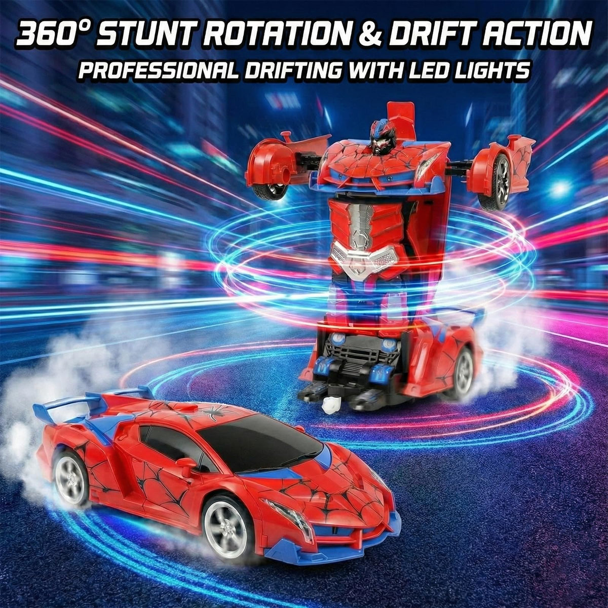 Uregoio RC car deformation button remote enabling quick transformation.