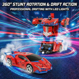Uregoio RC car deformation button remote enabling quick transformation.