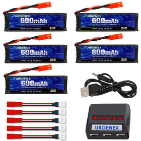 URGENEX 3.7V 600mAh battery for UDI U817 with JST plug, quick swap ready