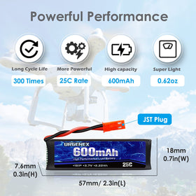 URGENEX 3.7V 600mAh battery for V222 drone, easy replacement