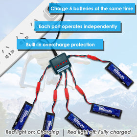 URGENEX 3.7V 600mAh battery for V959 drone, steady mid-flight power