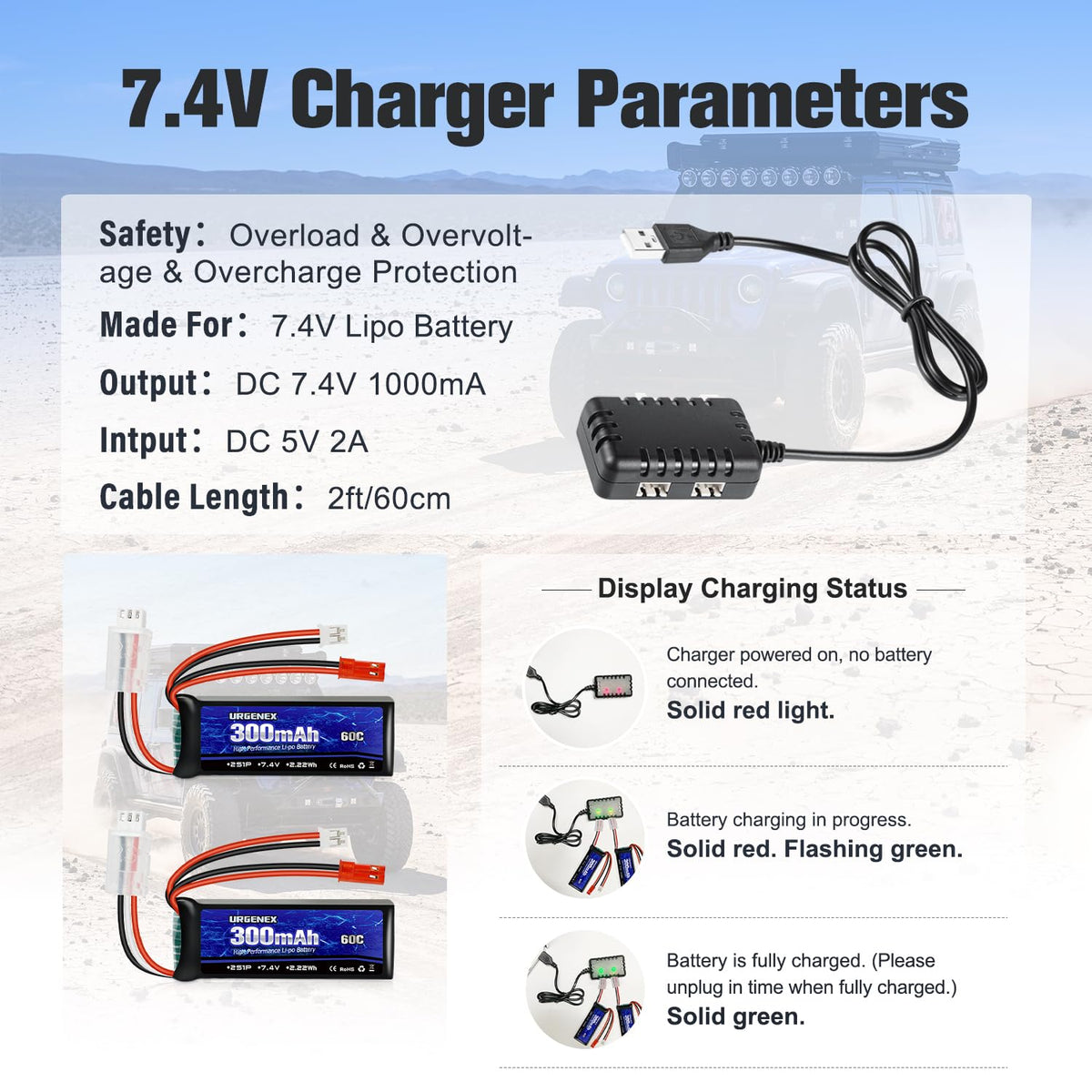URGENEX battery dimensions of 48.8x18.4x9.7 mm ensure fit