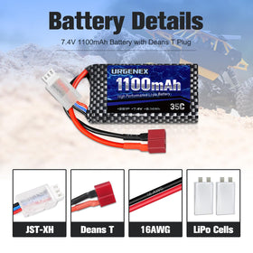 URGENEX 52g-weight battery supports stable balance for racing