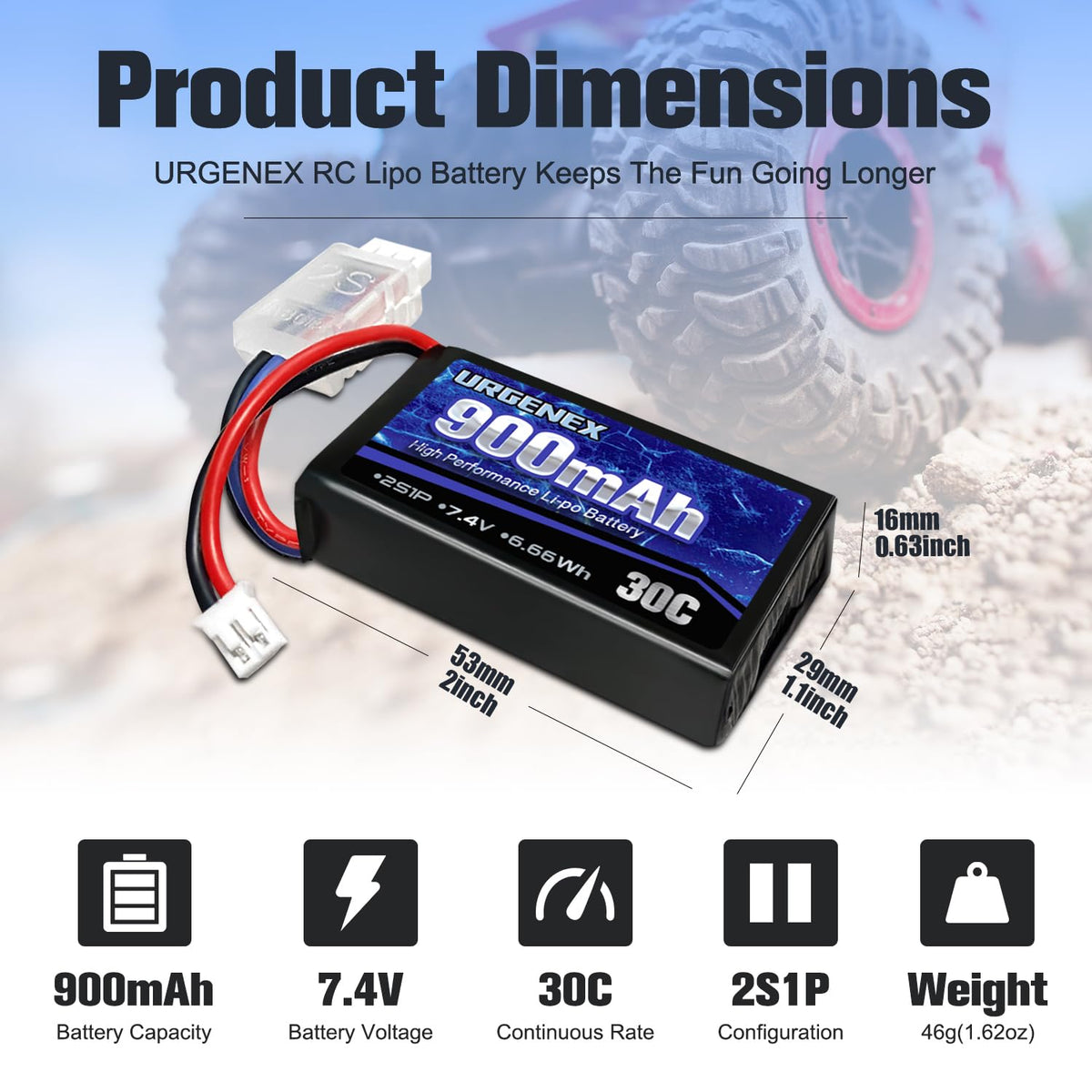 URGENEX SCX24 PH2.0 connector for quick, reliable plug-and-play compatibility.