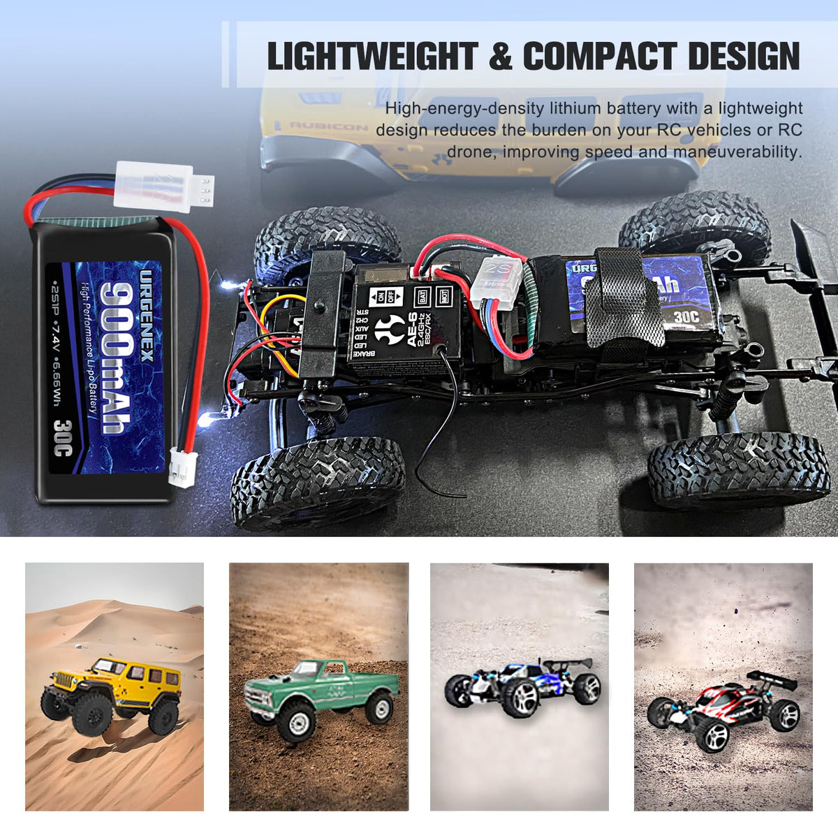 URGENEX USB charger included for convenient recharging on the go.
