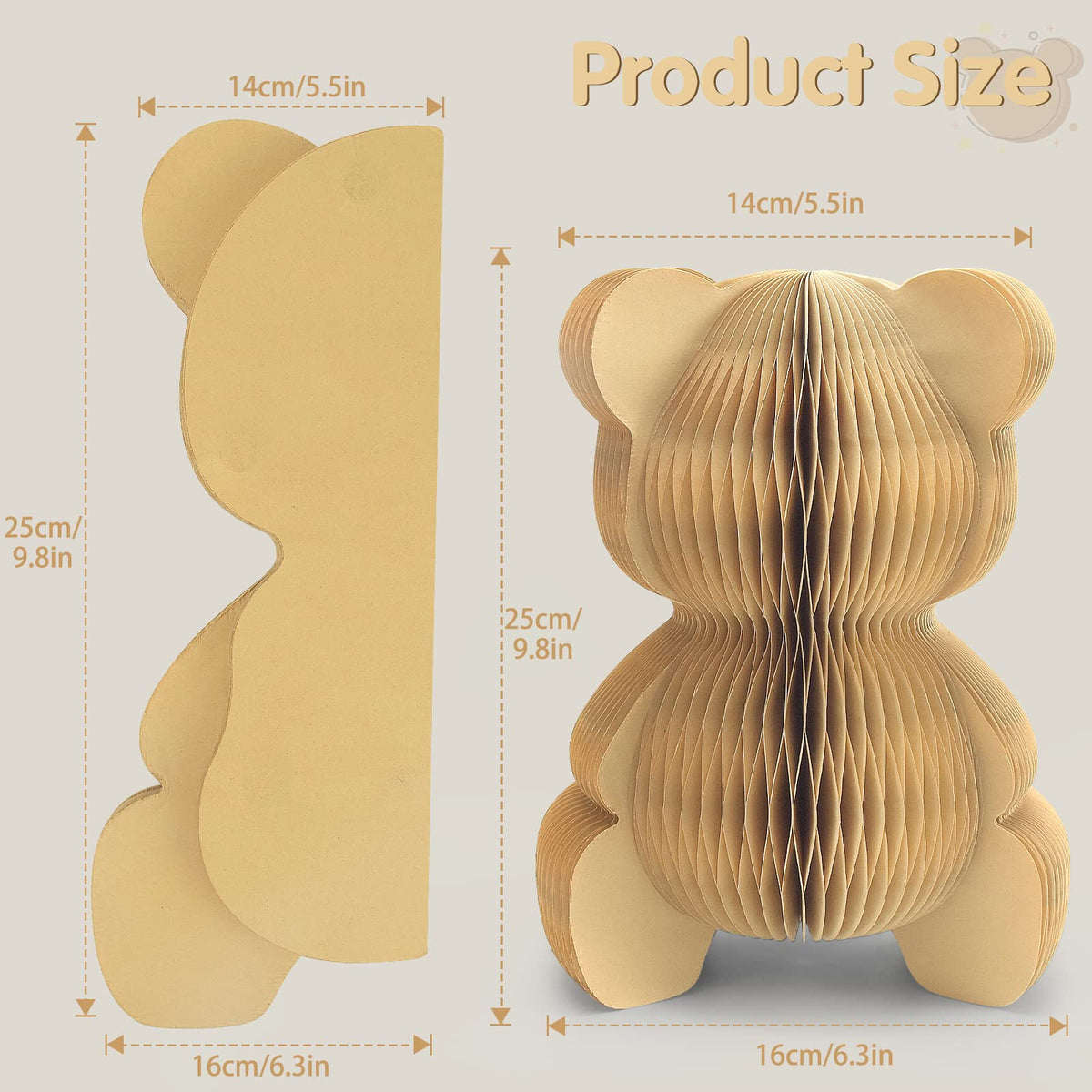 Urlax bear honeycomb centerpiece with magnetic assembly for quick party setup.