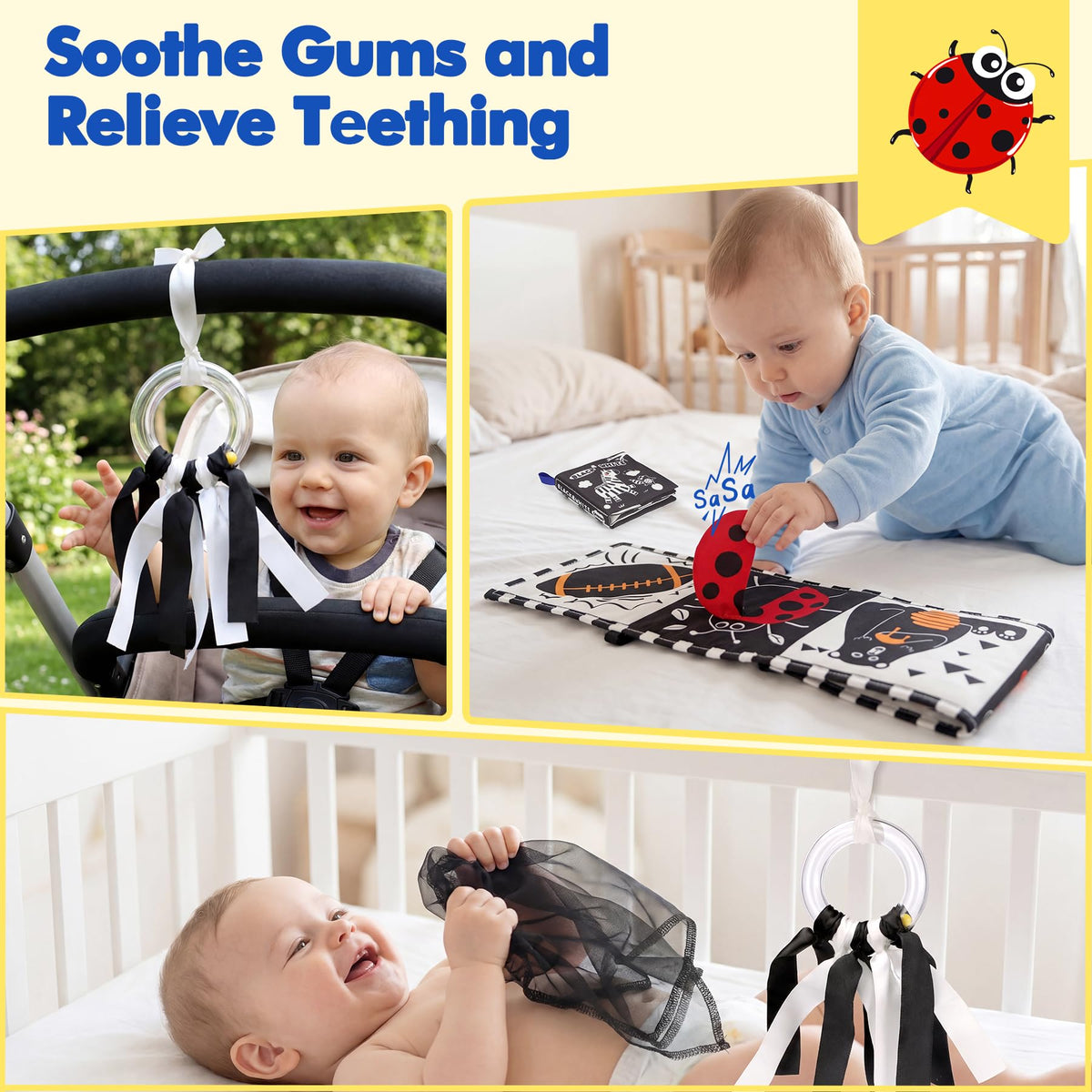 URMYWO hanging rattle adds motion and sound for visual tracking