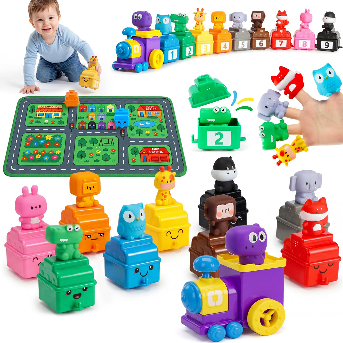 URMYWO train-set assembly encourages imaginative play and early learning.