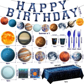 UROINEPA space tablecloth with sky pattern simplifies setup and cleanup