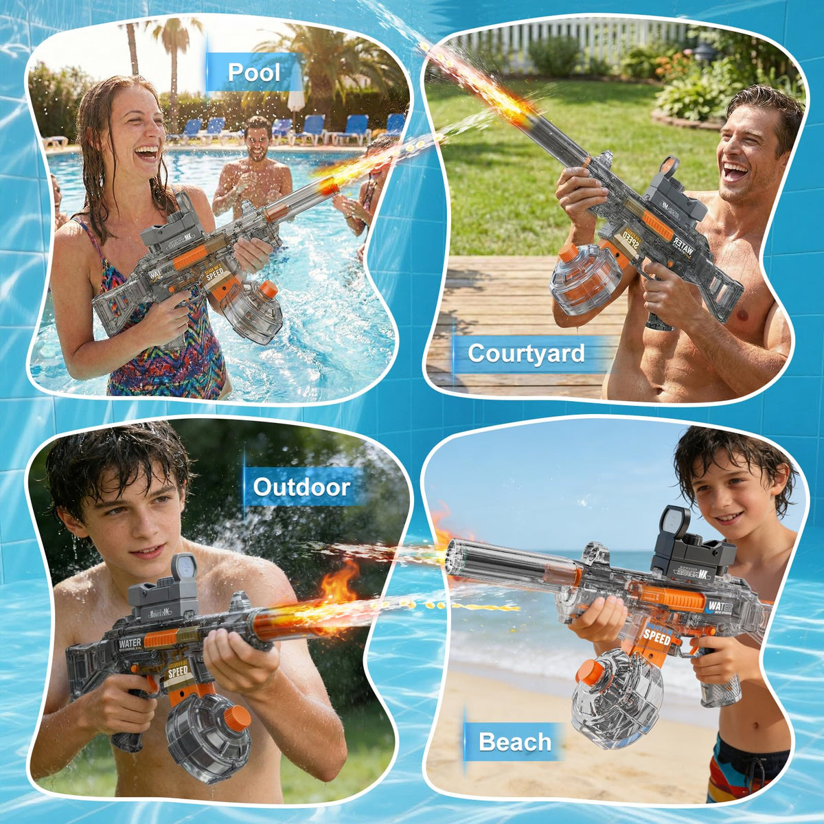 UROINT electric water gun ideal for beach and pool parties as a fun gift.