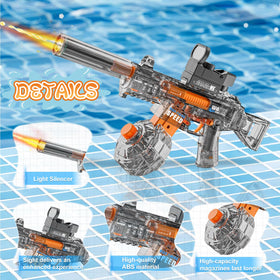 UROINT electric water gun includes LED light for enhanced visibility during dusk water battles.