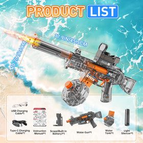 UROINT electric water gun delivers a 33-foot long-range jet for distant targets.