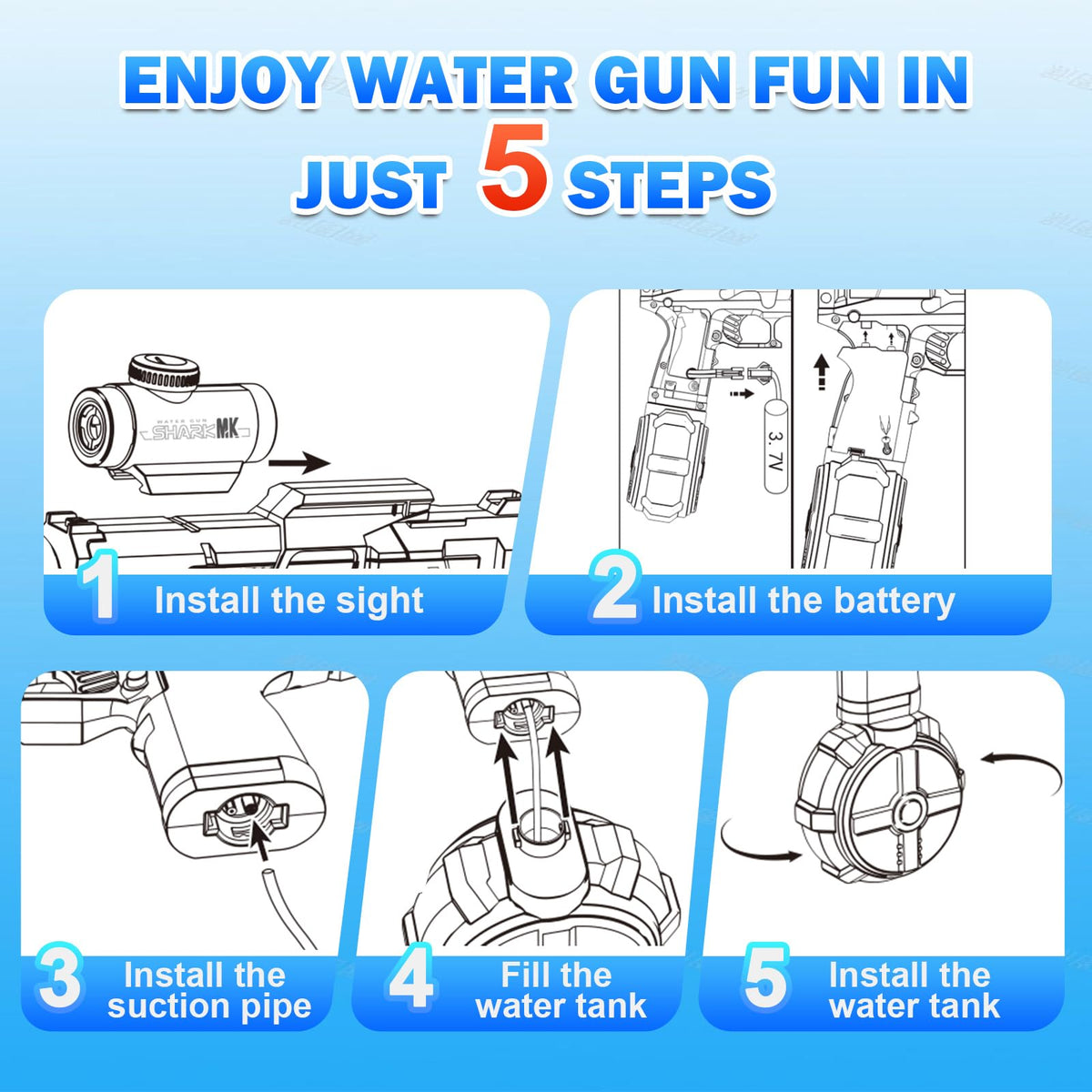 UROINT transparent safety design water gun promoting visibility during play.