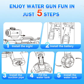 UROINT transparent safety design water gun promoting visibility during play.
