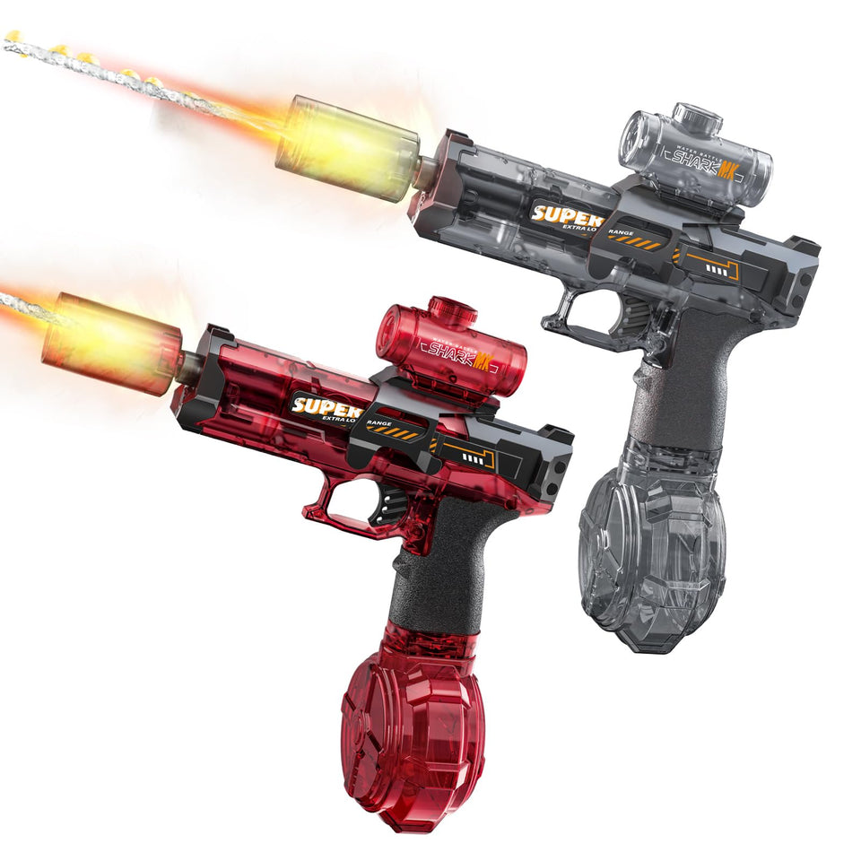 UROINT electric water gun two-pack with transparent body for easy water level checks.