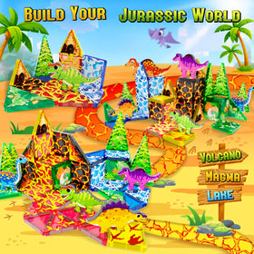 URRLUNA dinosaur tiles with lava and jungle designs inspire imaginative storytelling
