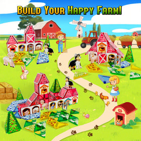 URRLUNA mini magnetic tiles animals spark imaginative farm play