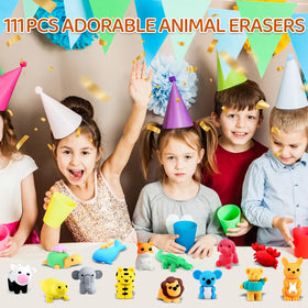URSKYTOUS desk-pets animal erasers measure about 1 inch, perfect for pencil cases.