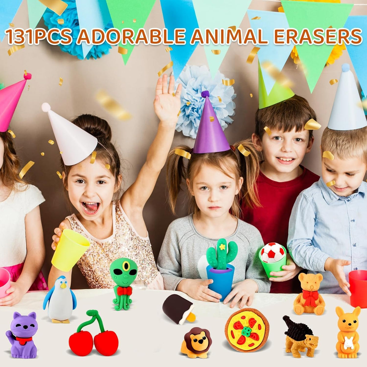 URSKYTOUS animal erasers desk pets collection adds color to desks and portable puzzle play.