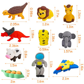 URSKYTOUS car erasers in tiny vehicle shapes.