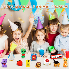 URSKYTOUS desk pets collection with diverse animal erasers for rewards