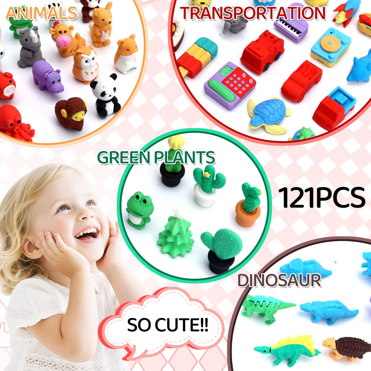 URSKYTOUS puzzle erasers assembly, reassemble for continued fun and learning