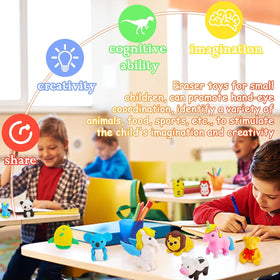 URSKYTOUS snack erasers hamburger and donut brighten travel or plane rides