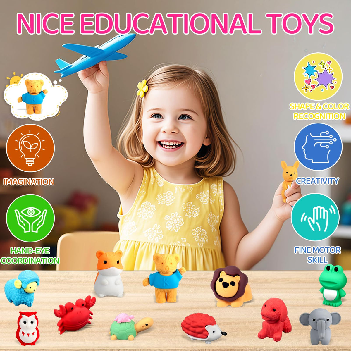 URSKYTOUS zoo animal collection, bright colors ideal for rewards