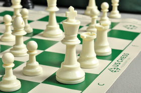 US Chess Federation Quiver green regulation vinyl board with bag for travel