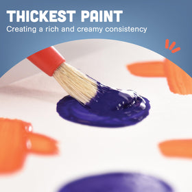 Constructive Playthings tempera paint with creamy consistency for smooth brush work