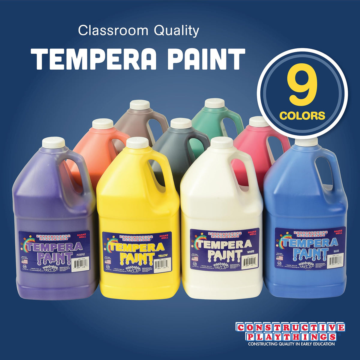 US Toy tempera paint shows easy-pour design for quick classroom setup