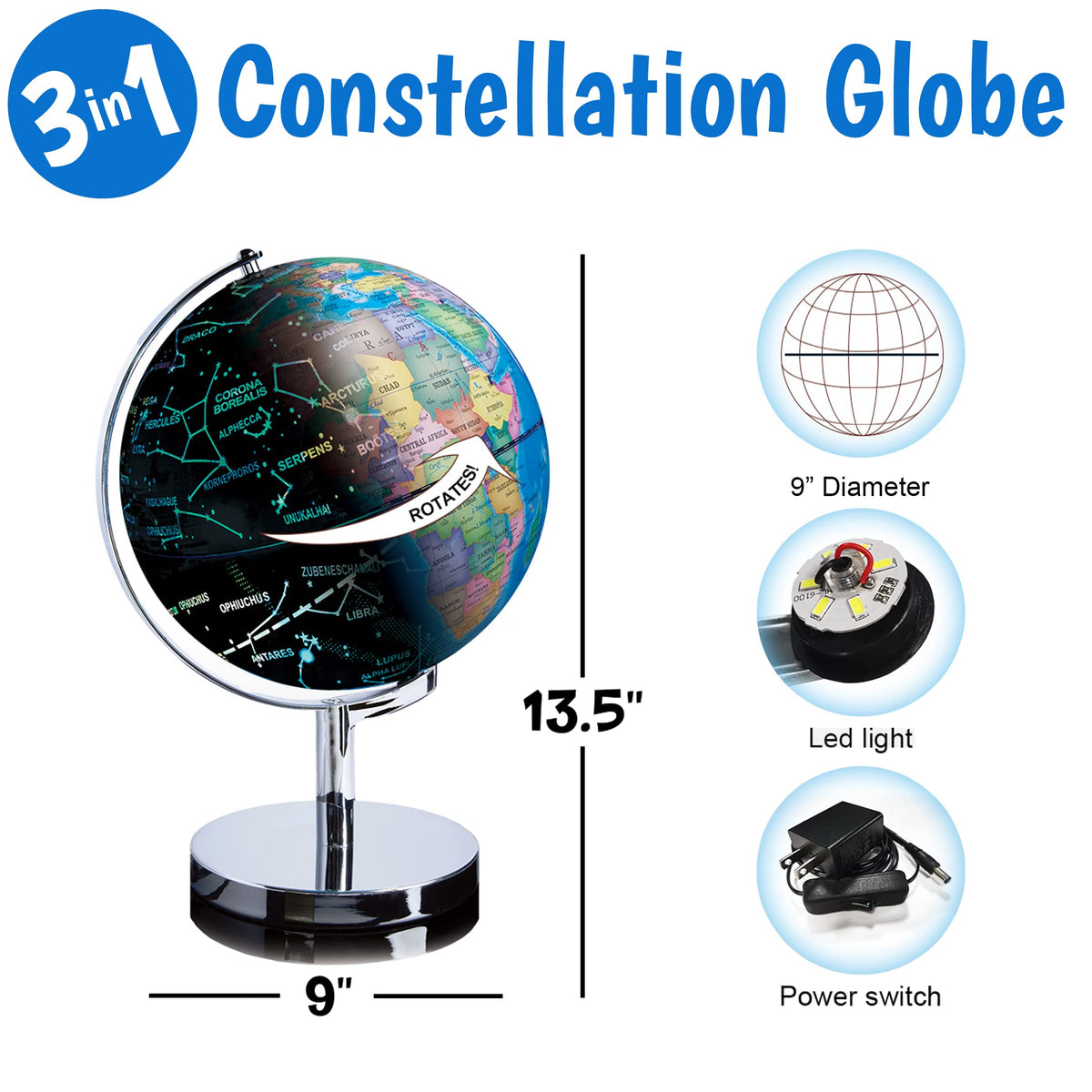 USA Toyz desk decor globe enhancing study space