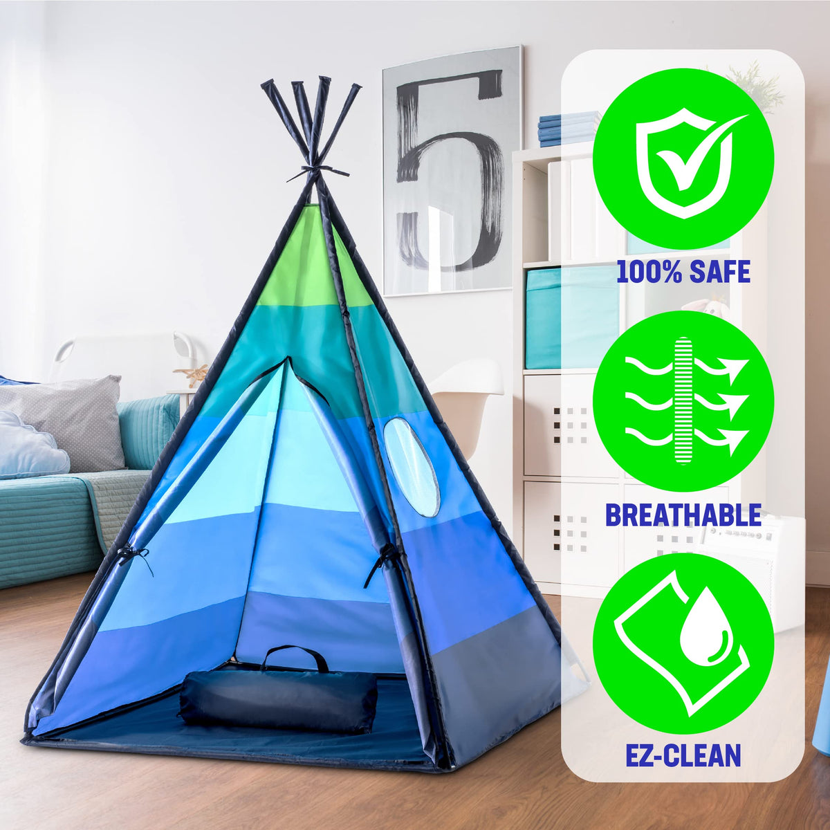 USA Toyz Happy Hut Teepee Tent includes portable storage bag for travel