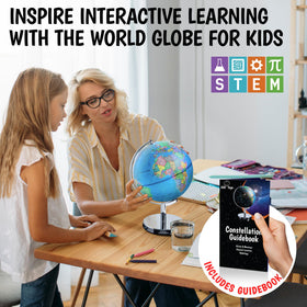 USA Toyz Illuminated Globe night light provides a gentle glow for study spaces.
