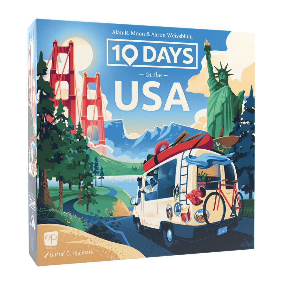 USAopoly 10 Days in the USA box front, ideal for family game night.