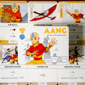 USAOPOLY Avatar Destiny deck-building in action with heroes and items
