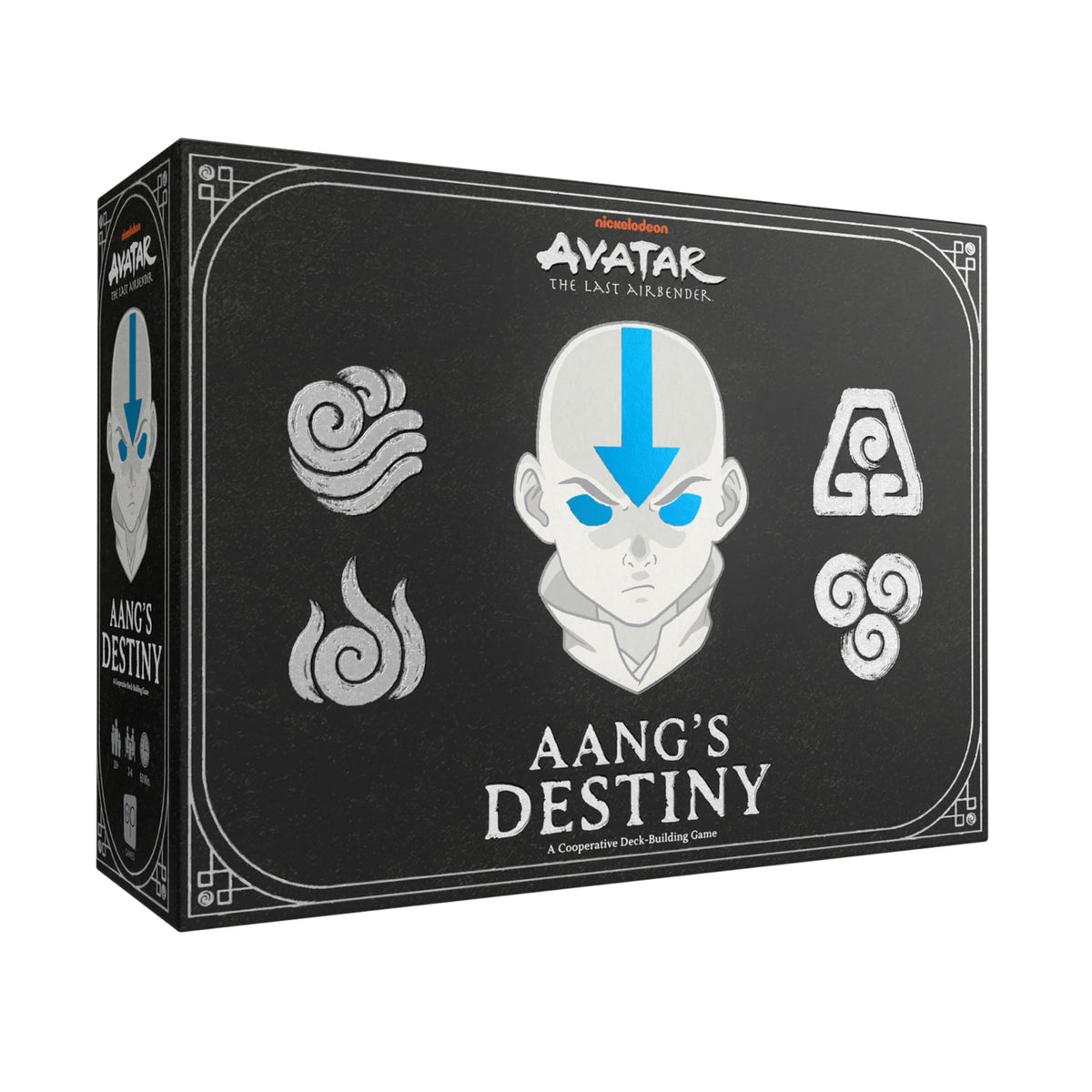 USAOPOLY Avatar Destiny game cover with Aang and friends for family play