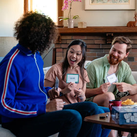 USAOPOLY Blank Slate word cue cards fanned to show diverse prompts