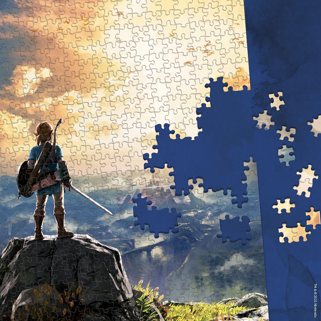 USAOPOLY Breath of the Wild panoramic puzzle of Hyrule Field, perfect for cozy evenings.