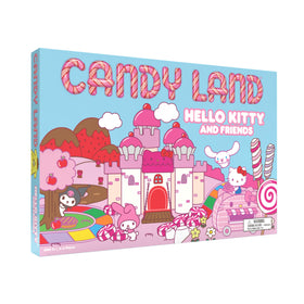 USAOPOLY Candy Land Hello Kitty board game play area with colorful candy path for family fun