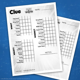 USAOPOLY CLUE Diary of a Wimpy Kid location clue cards for deduction