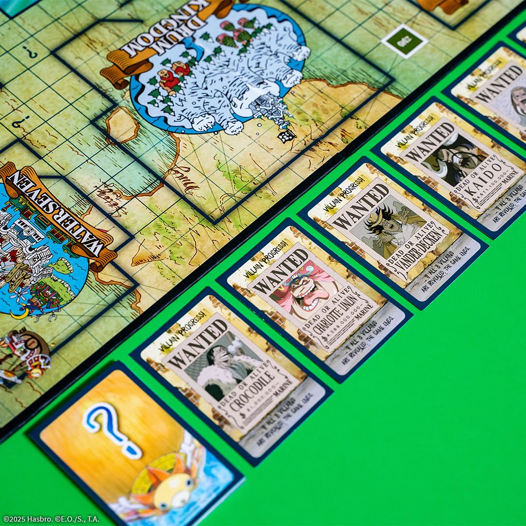 USAOPOLY CLUE One Piece board showing Dressrosa and others in play.