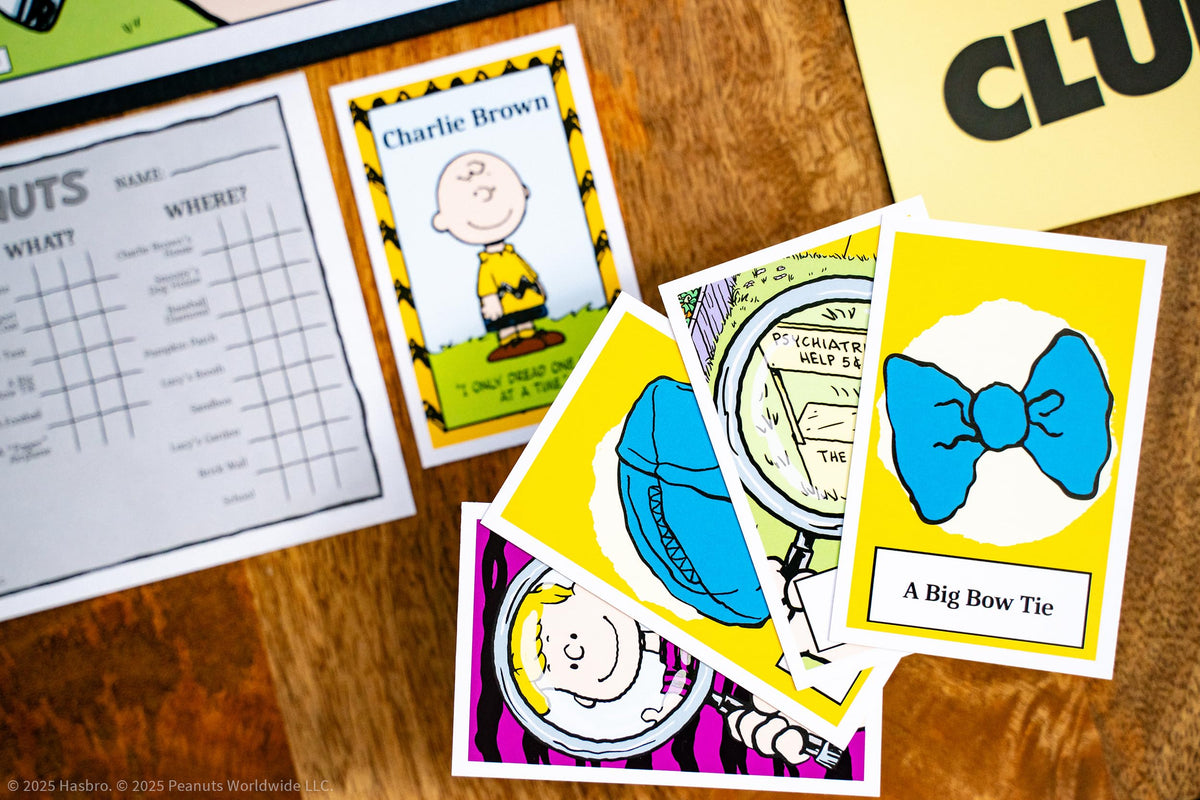 USAOPOLY CLUE Peanuts Quirky items like kite or coat spark whimsy