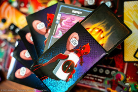 USAOPOLY Deadpool unique-abilities-card features Fiesta and Finger Guns moves.