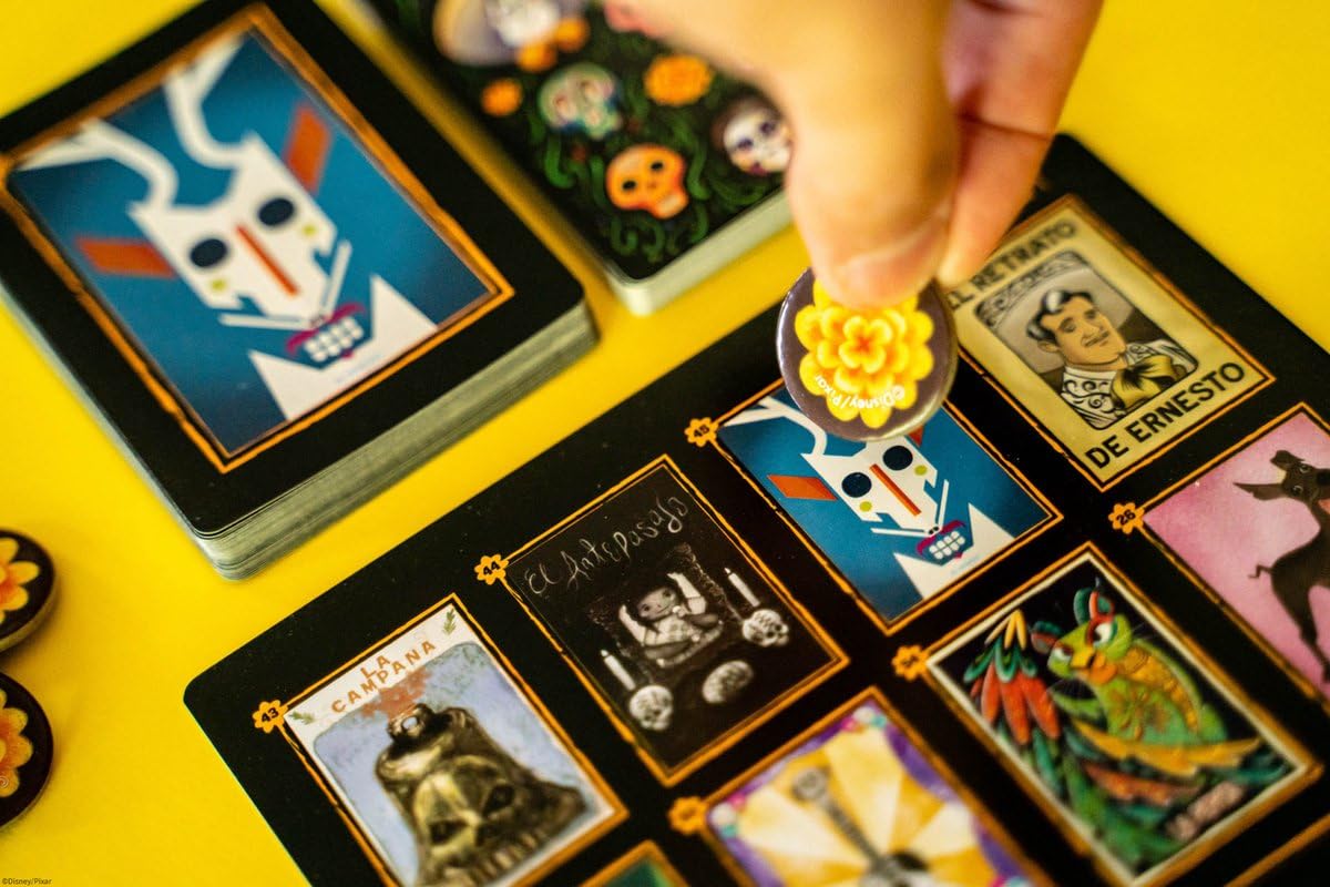 USAOPOLY Coco artwork featuring beloved characters, capturing the film's festive mood