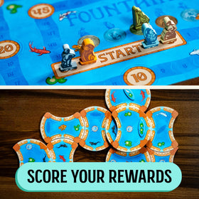 USAOPOLY Fountains art-nouveau city view highlights Florimelle's immersive aesthetics.