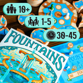 USAOPOLY Fountains family-friendly setup supports inclusive play sessions.