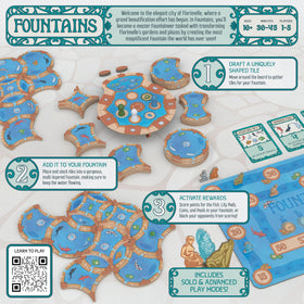 USAOPOLY Fountains strategic play experience offers replayable challenges.