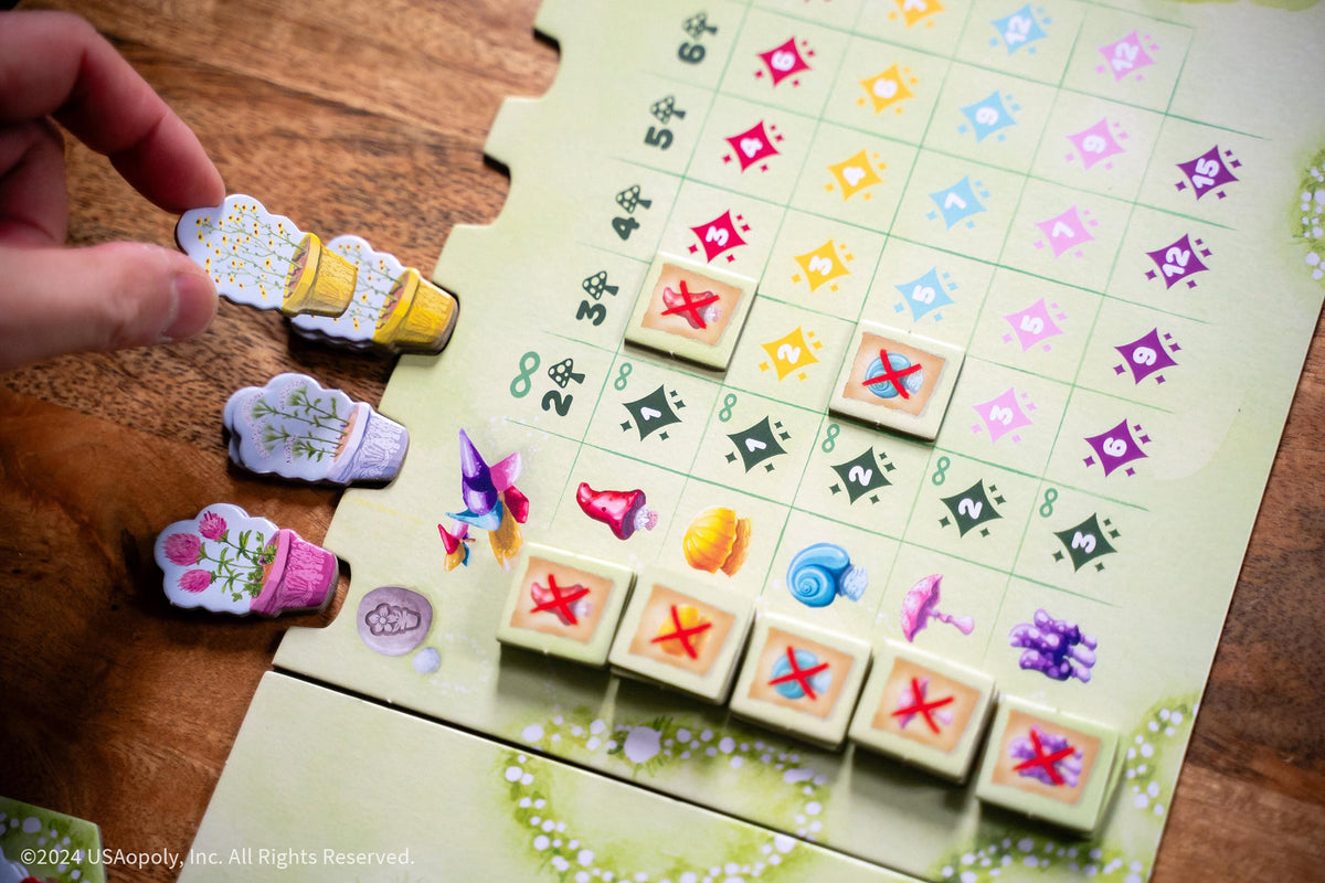 USAOPOLY Gnome Hollow wooden pieces offer tactile, satisfying gameplay.