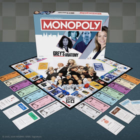 USAOPOLY Grey's Anatomy title deed cards showcase beloved characters for collectibility.